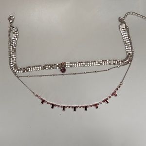 Free People 20s Layer Choker Sequin Cloth Purple